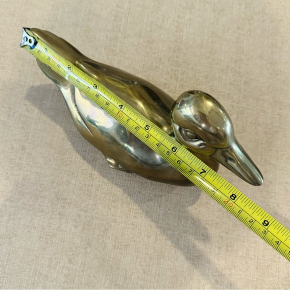 Classic MCM Vintage Brass Duck Figurine Gold Duck Statue - Picture 7 of 7